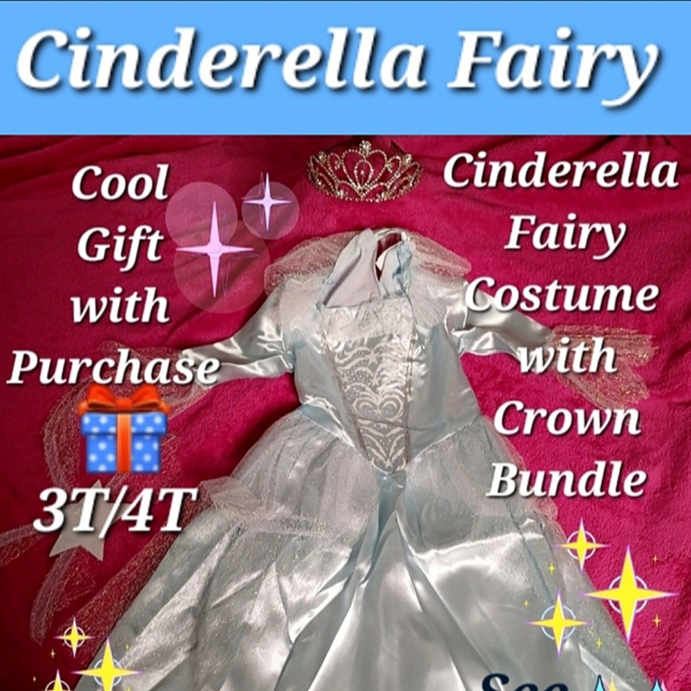 Disney Fairy Crown Bundle  Godmother Movie Classic! Toddler 3T-4T XS updated